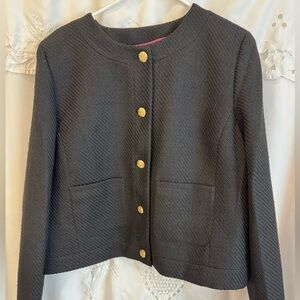J. Crew Black Short Jacket with Gold Buttons